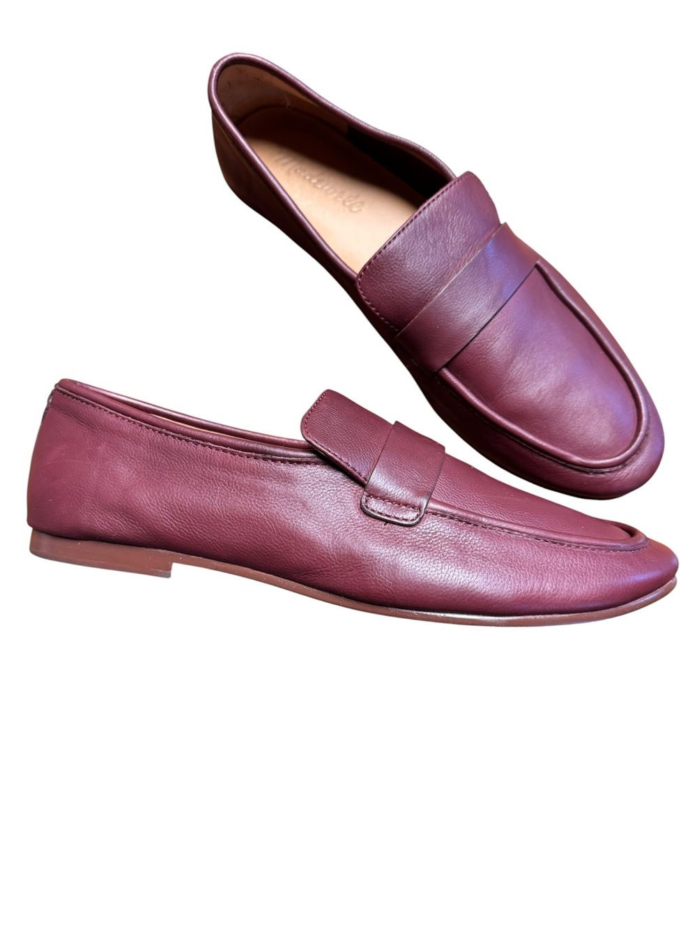 Madewell Lacey Loafer Size 8.5 Cabernet Burgundy Leather Slip On Shoes